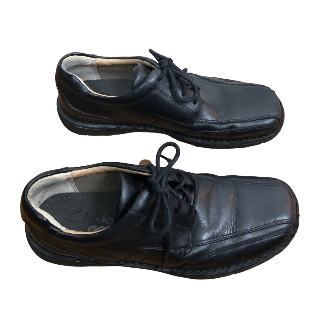 CLARKS Mens Black Leather XTR Lite OXFORD Shoes 7 M Lace Up Office Church